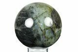 Flashy, Polished Labradorite Sphere - Great Color Play #292092-1